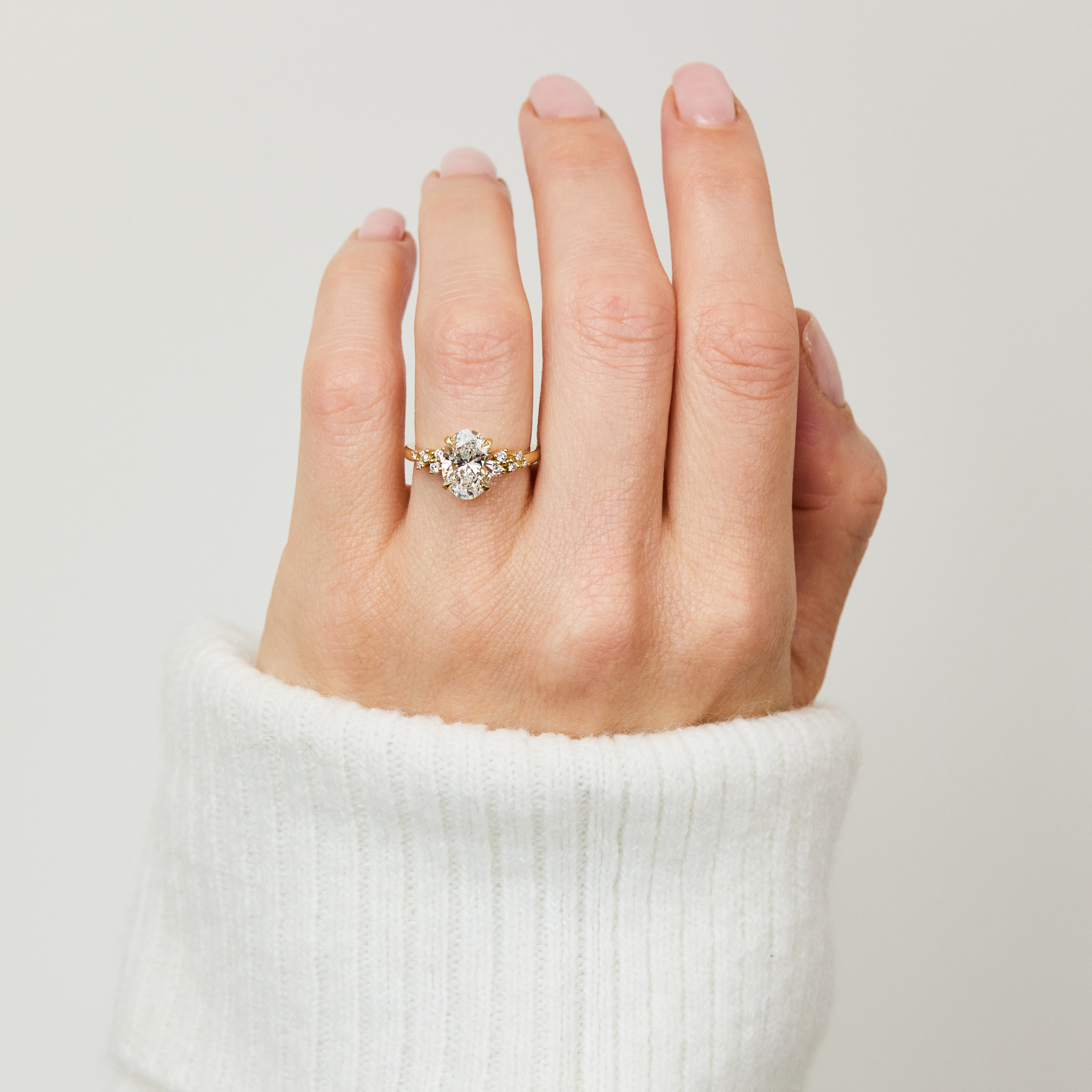 Lab-Grown Oval Diamond Yellow Gold Engagement Ring