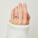 Kite Salt and Pepper Diamond Engagement Ring, Pavé Platinum Setting