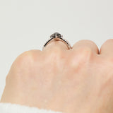 Kite Salt and Pepper Diamond Engagement Ring, Pavé Platinum Setting