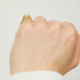 One of a Kind Lab-Grown Diamond Trilogy Engagement Ring, 18ct yellow gold