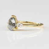 Pear Shape Salt and Pepper Diamond Engagement Ring