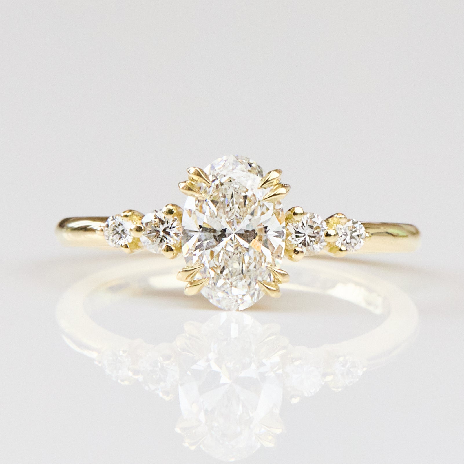 18ct Yellow Gold Oval Lab Grown Diamond Engagement Ring