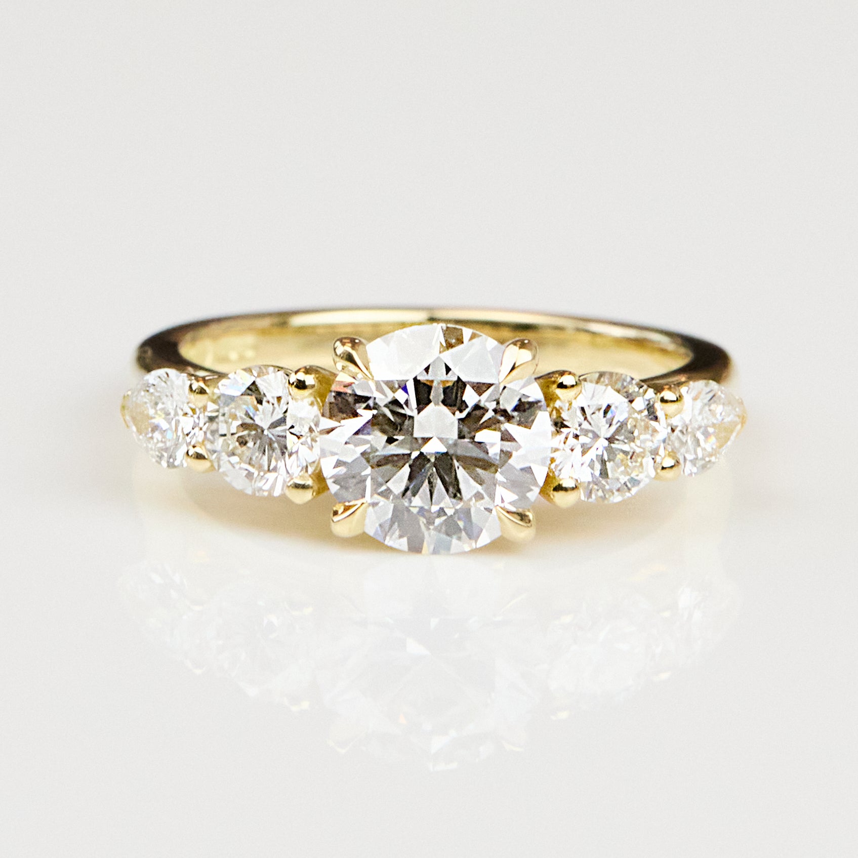 18ct Yellow Gold Round Lab Grown Diamond Engagement Ring