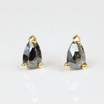 Salt & Pepper Pear Shape Diamond Stud Earrings