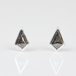 Salt & Pepper Kite Shape Diamond Stud Earrings
