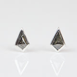 Salt & Pepper Kite Shape Diamond Stud Earrings
