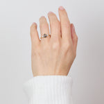 Pear Shape Salt and Pepper Diamond Engagement Ring