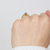Pear Shape Salt and Pepper Diamond Engagement Ring
