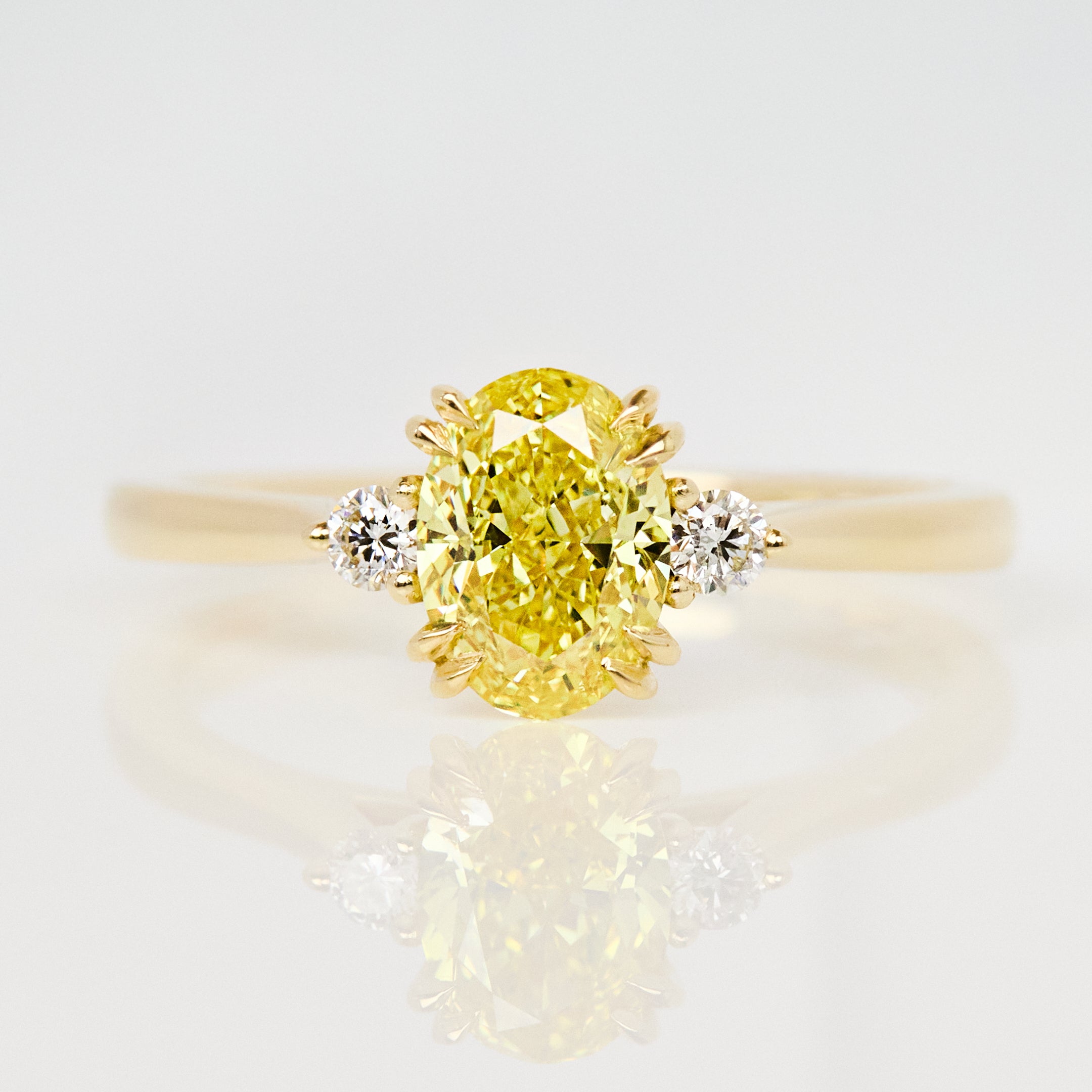 Oval Yellow Lab Grown Diamond Engagement Ring