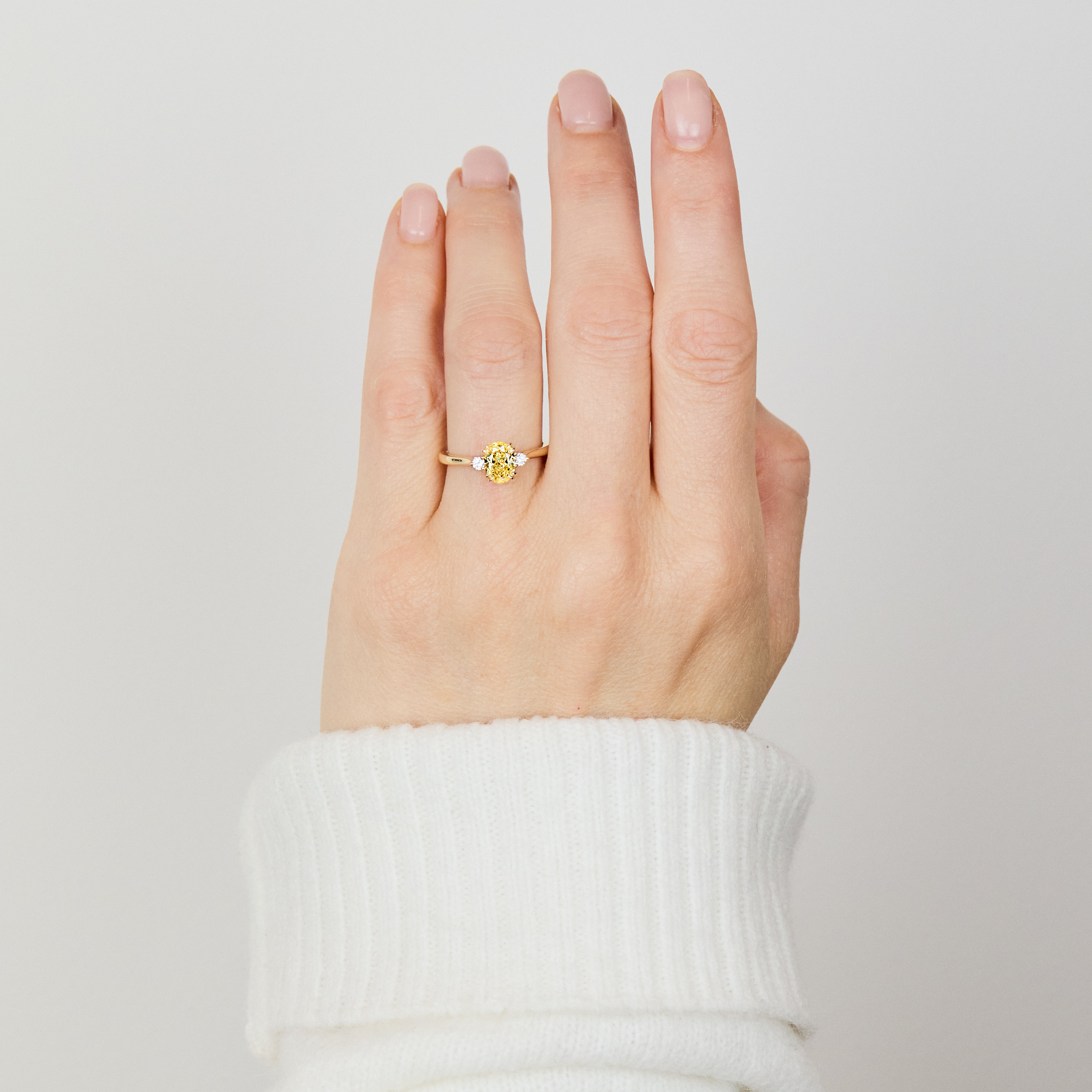 Oval Yellow Lab Grown Diamond Engagement Ring