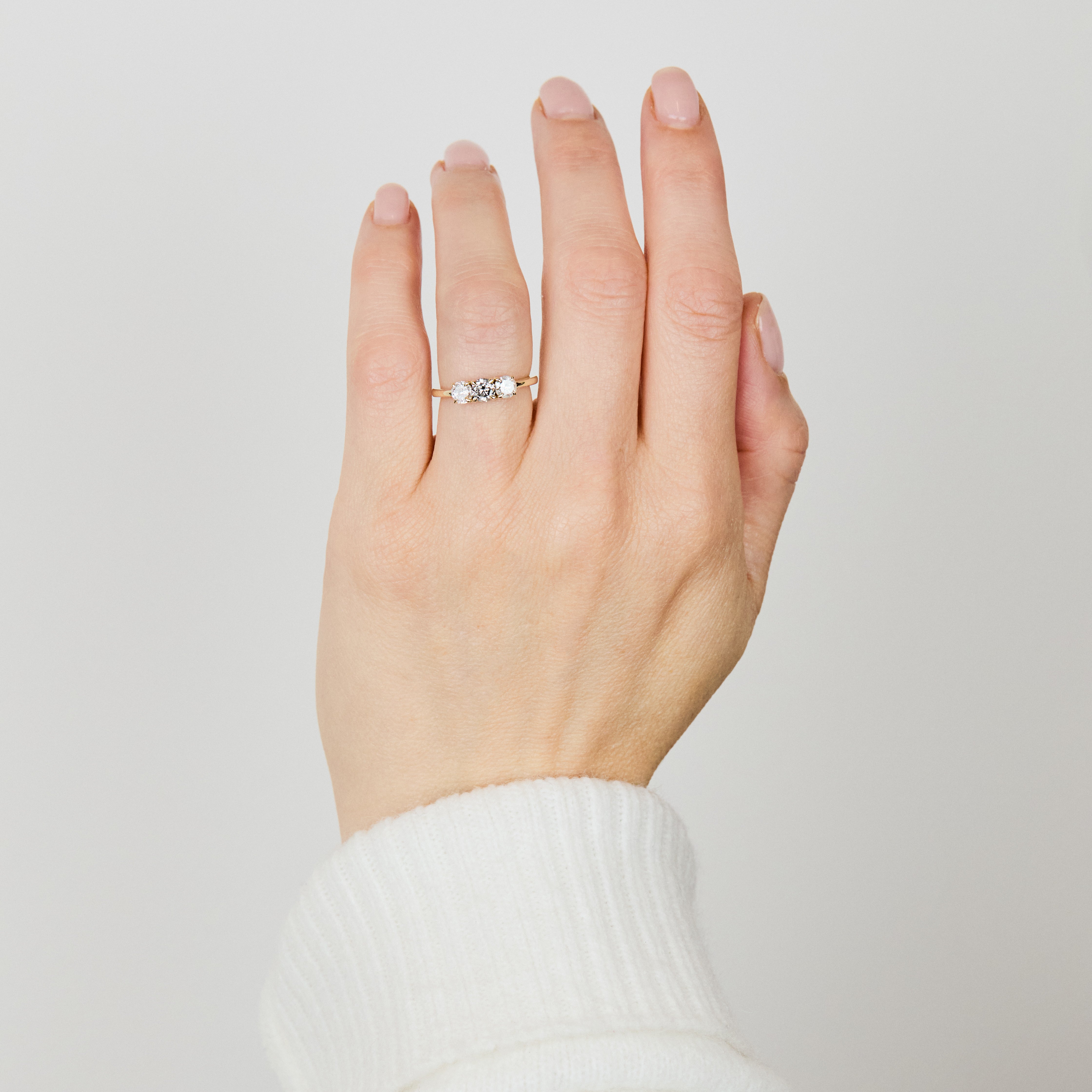 Round Brilliant Cut Salt and Pepper Diamond Engagement Ring