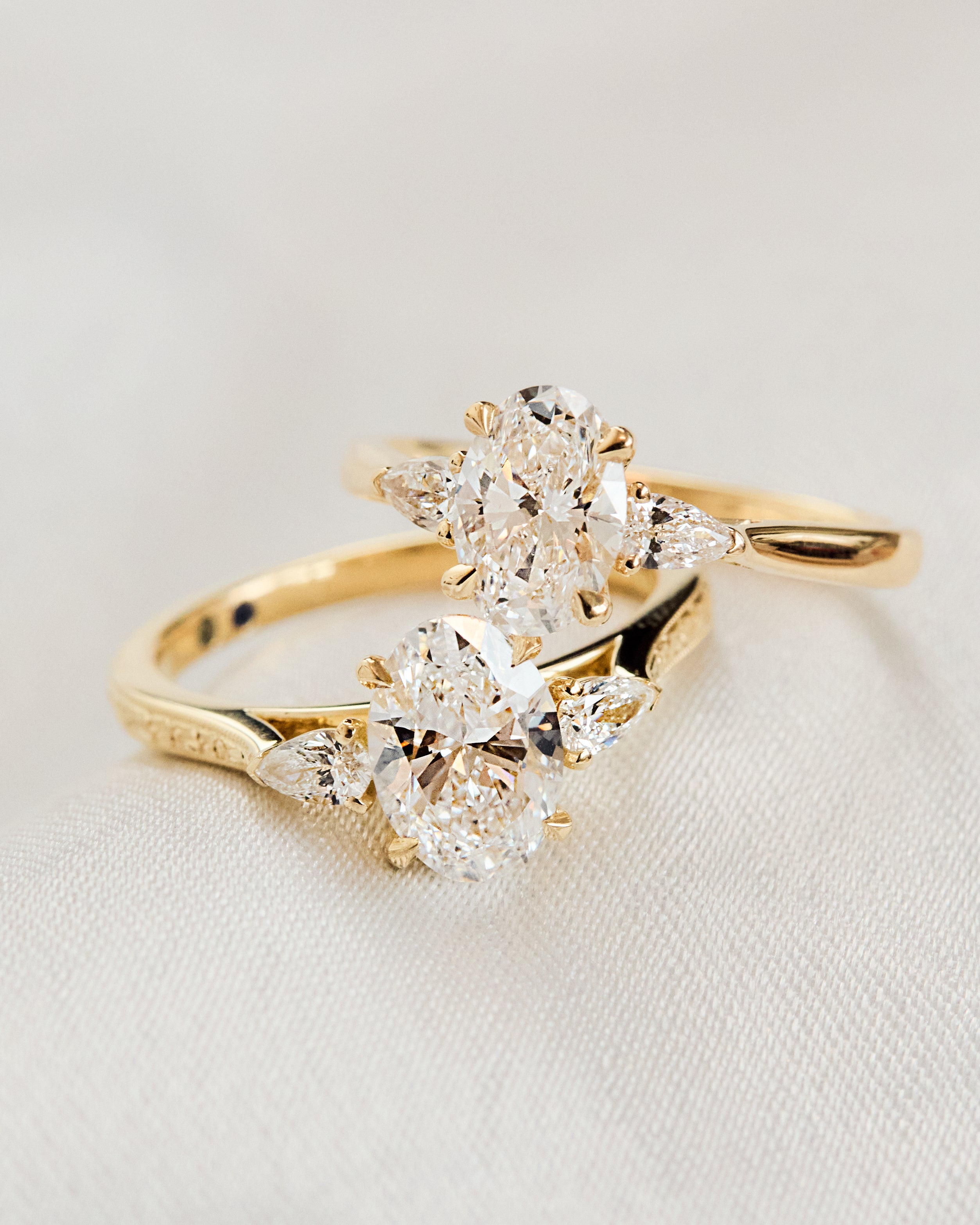 Lab-grown diamond yellow gold engagement rings