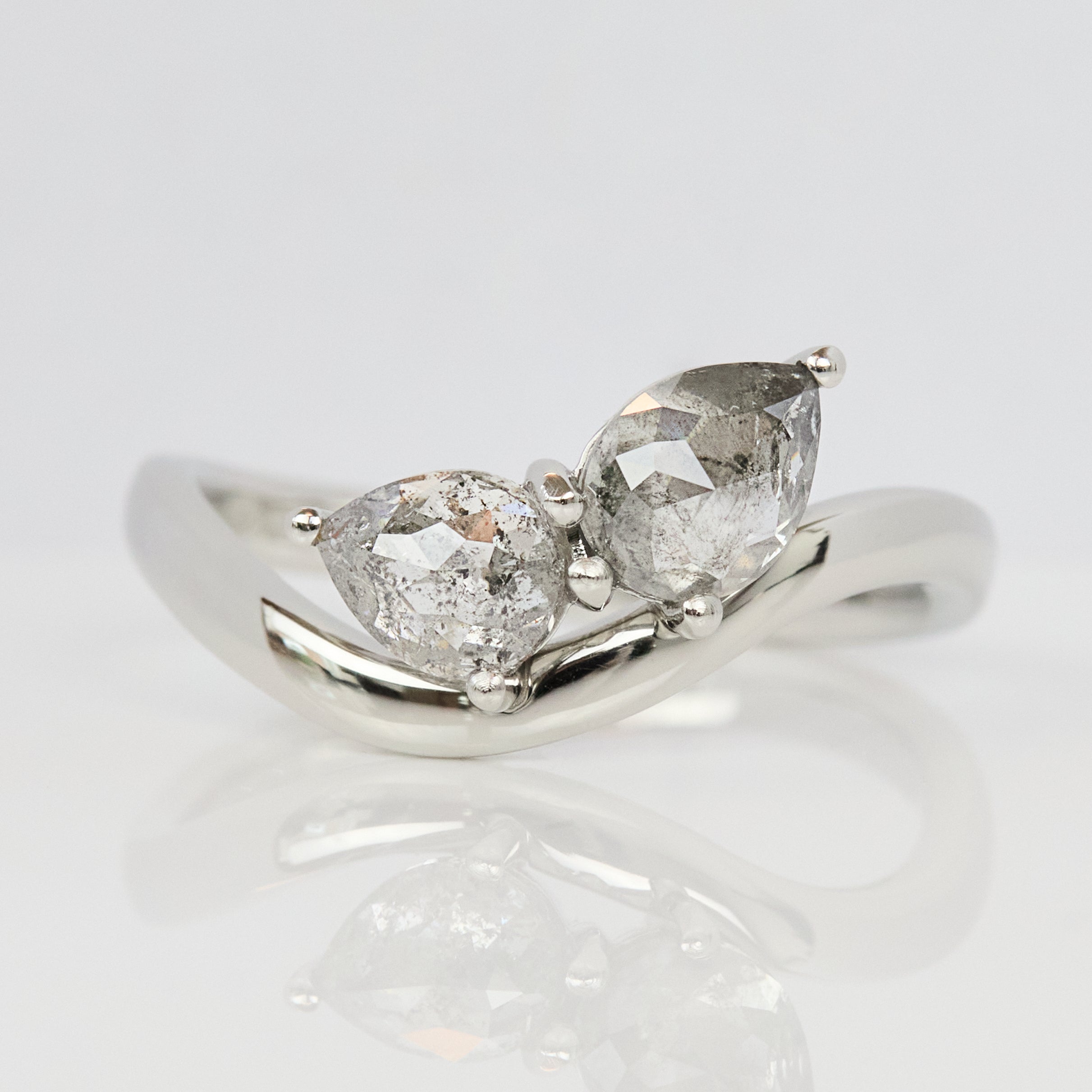 Salt and Pepper Diamond Engagement Ring