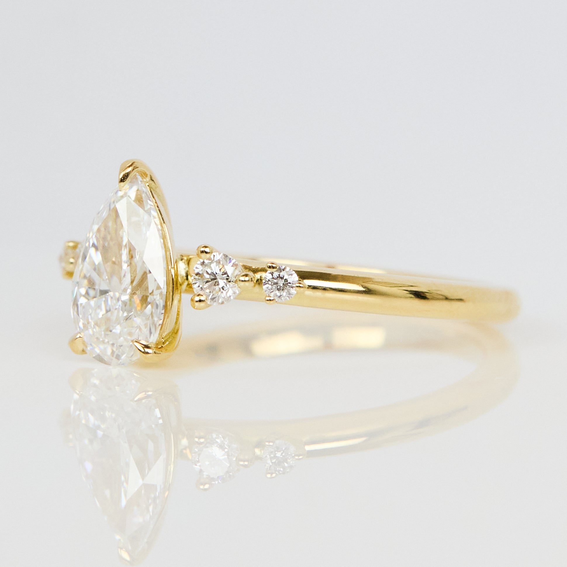 Pear Lab Grown Diamond Engagement Ring
