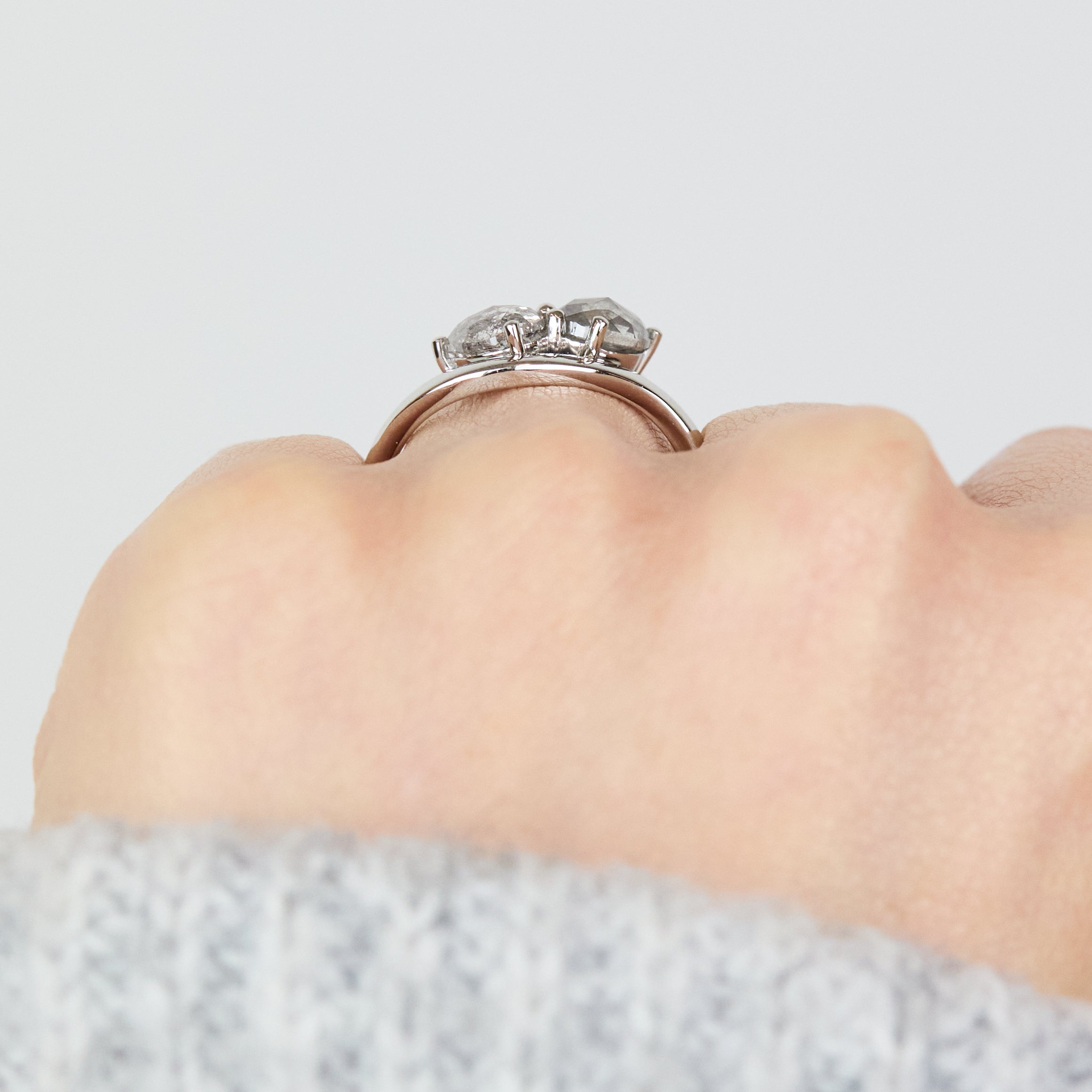 Salt and Pepper Diamond Engagement Ring