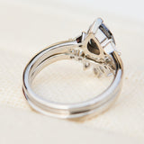 1.51ct Pear Shape Salt and Pepper Diamond Engagement Ring, Freya Setting