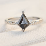 1.80ct Kite Salt and Pepper Diamond Engagement Ring, Juno Setting