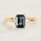 2.03ct Teal Sapphire & Diamond Engagement Ring, Freya Setting