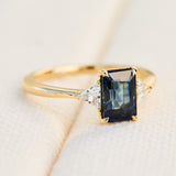 2.03ct Teal Sapphire & Diamond Engagement Ring, Freya Setting