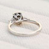 2.18ct Grey Oval Diamond Engagement Ring, Luna Setting
