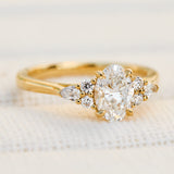 1.60ct Lab-Grown Oval Diamond Engagement Ring, Iris Setting