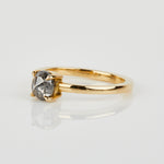 9ct Yellow Gold Round Grey Diamond Solitaire Ring