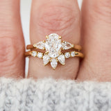 0.75ct Oval Lab Grown Diamond Engagement Ring, Luna Setting