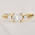 yellow gold art deco diamond engagement ring
