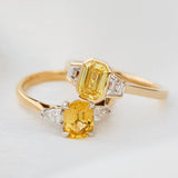 Emerald Cut Lab-Grown Yellow Diamond Engagement Ring, One Of A Kind
