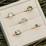 Oval Green Sapphire Engagement Ring, Luna Setting
