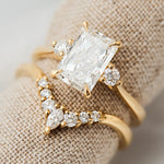 One of a Kind Lab-Grown Diamond Trilogy Engagement Ring, 18ct yellow gold