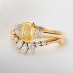 Emerald Cut Lab-Grown Yellow Diamond Engagement Ring, One Of A Kind