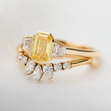 Emerald Cut Lab-Grown Yellow Diamond Engagement Ring, One Of A Kind