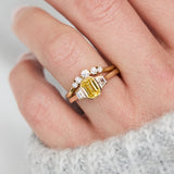 Emerald Cut Lab-Grown Yellow Diamond Engagement Ring, One Of A Kind