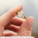One of a Kind Lab-Grown Diamond Trilogy Engagement Ring, 18ct yellow gold