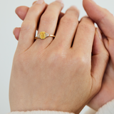 Emerald Cut Lab-Grown Yellow Diamond Engagement Ring, One Of A Kind