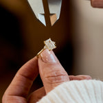 One of a Kind Lab-Grown Diamond Trilogy Engagement Ring, 18ct yellow gold