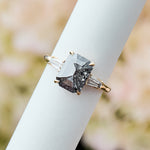 Emerald Shape Rose Cut Bella Engagement Ring