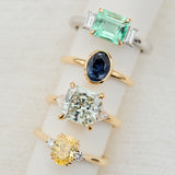 Coloured engagement rings