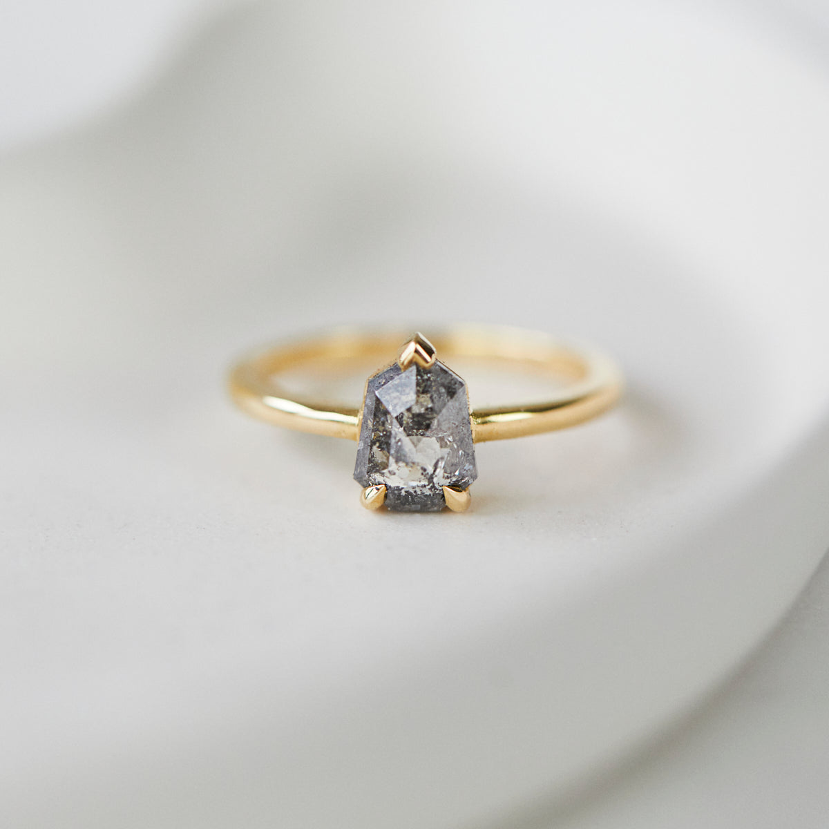 Salt and pepper engagement ring