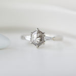 Salt and pepper engagement ring
