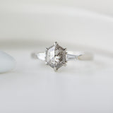 Salt and pepper engagement ring