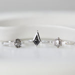 Salt and pepper engagement ring