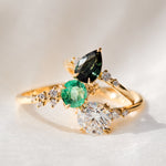 Round Brilliant Cut Colombian Emerald Engagement Ring