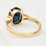 2.10ct Blue Oval Sapphire & Diamond Engagement Ring, Luna Setting