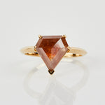 Brown shield Cut Diamond solitaire Ring