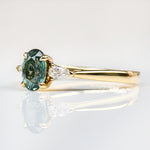 Oval Green Sapphire Engagement Ring