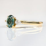 Oval Green Sapphire Engagement Ring