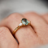 Oval Green Sapphire Engagement Ring