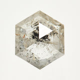 Alternative hexagon rose-cut grey raw salt and pepper diamond.